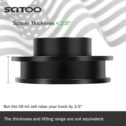 Miniatura 4 de SCITOO Kit de elevación de nivelación delantera de 2.5 pulgadas para Chevrolet 1999-2007 Espaciador de puntal de elevación compatible con Chevrolet