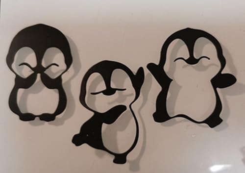 Miniatura 4 de Juego de 3 troqueles de metal de pingüino bonitas plantillas de marco de animales de pingüino manualidades tarjetas troqueles de corte troqueles