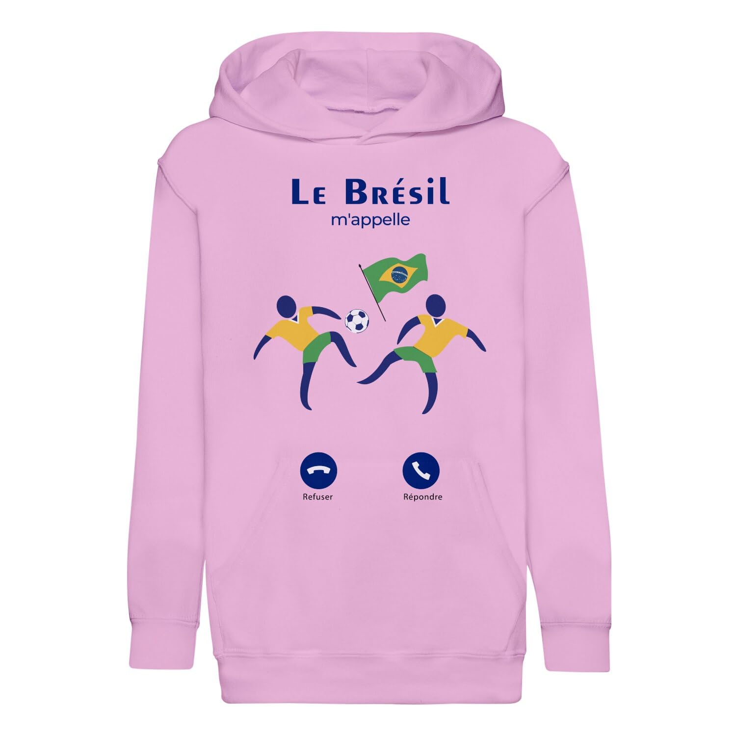 Sweat à capuche Brésil enfant en coton premium durable