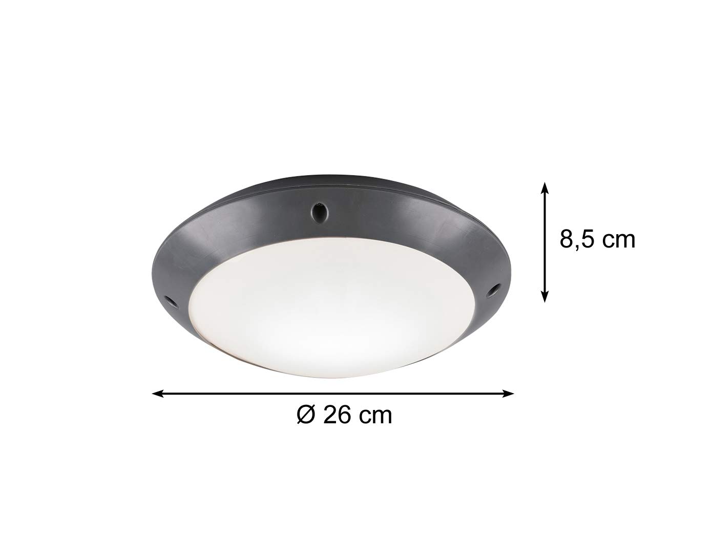 Reality Leuchten zewnętrzna lampa sufitowa Camaro R60501042, tworzywo sztuczne antracyt/biały, bez 1 x E27