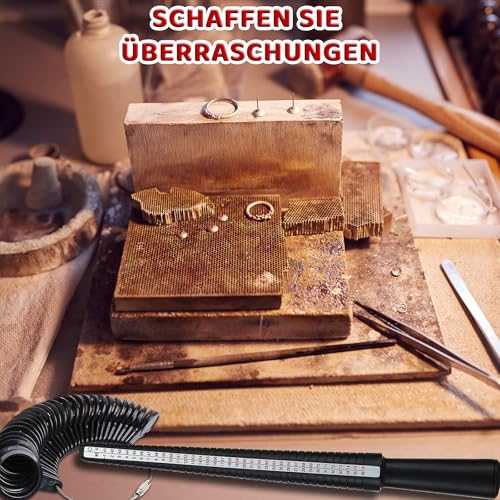 Ringgrössenmesser Set,Ring Messer Finger Ringgrössenmesser Deutsche Größen Größenstandard UK,EU,USA Ringgrößenmesser Kostenlos Ringmaßband für Ehering-Ringdurchmesser Frauen Männer Männer