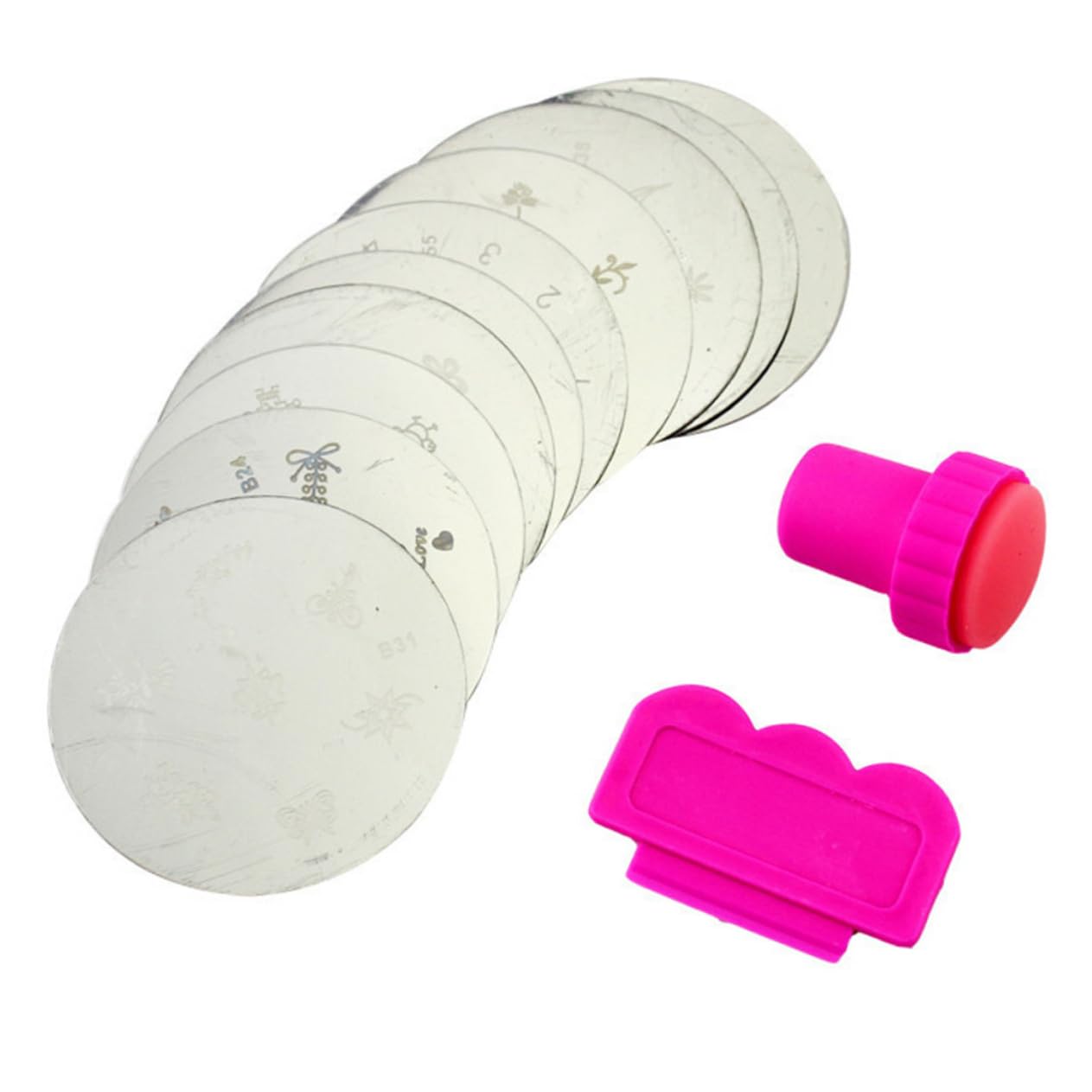 FRCOLOR 30pezzi Piastre Per Nail Art Kit Stamping Per Manicure Con Stamper e Raschietto Design Unici e Creativi Per Unghie Materiale Metallico e Compatte