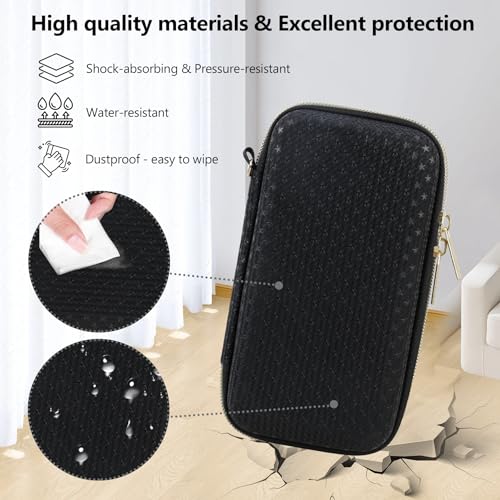 Image of Supmay Hard Carrying Case Compatible with Nintendo DS Lite NDSL, Gameboy Advance Games Storage Holder Travel Bag with Mesh Pocket for USB Charging Cable, Stylus, Earphones, Game Cartridge, Black