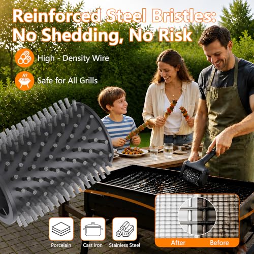 Image of Electric Grill Brush for Outdoor, 2600mAh Upgraded BBQ Grill Cleaner with LED Light, 2-Speed Adjustable Gear, 450RPM Cordless Grill Brush, Grill Cleaning Brush with 150Mins Runtime