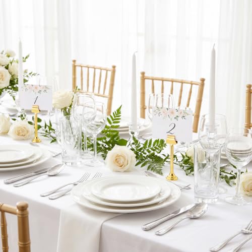 Image of 6 Pcs Gold Metal Table Number Holders 4 Inch Wedding Place Card Holders Bulk Harp-clip Sign Stands for Displaying Memo Note Menu Wedding Restaurant Birthday Decor