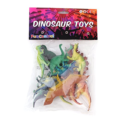 Fun Central 12 Pieces - Jumbo Plastic Dinosaur Figures In Bulk Party Favors For Kids And Toddlers - Assorted Designs #TOP4