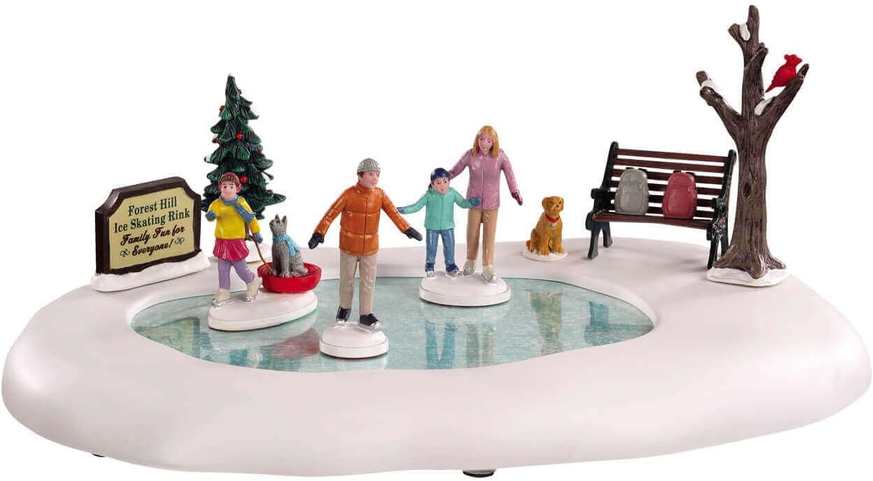 Lemax Christmas Village Family Skating Day Ice Rink Accessory, Resin