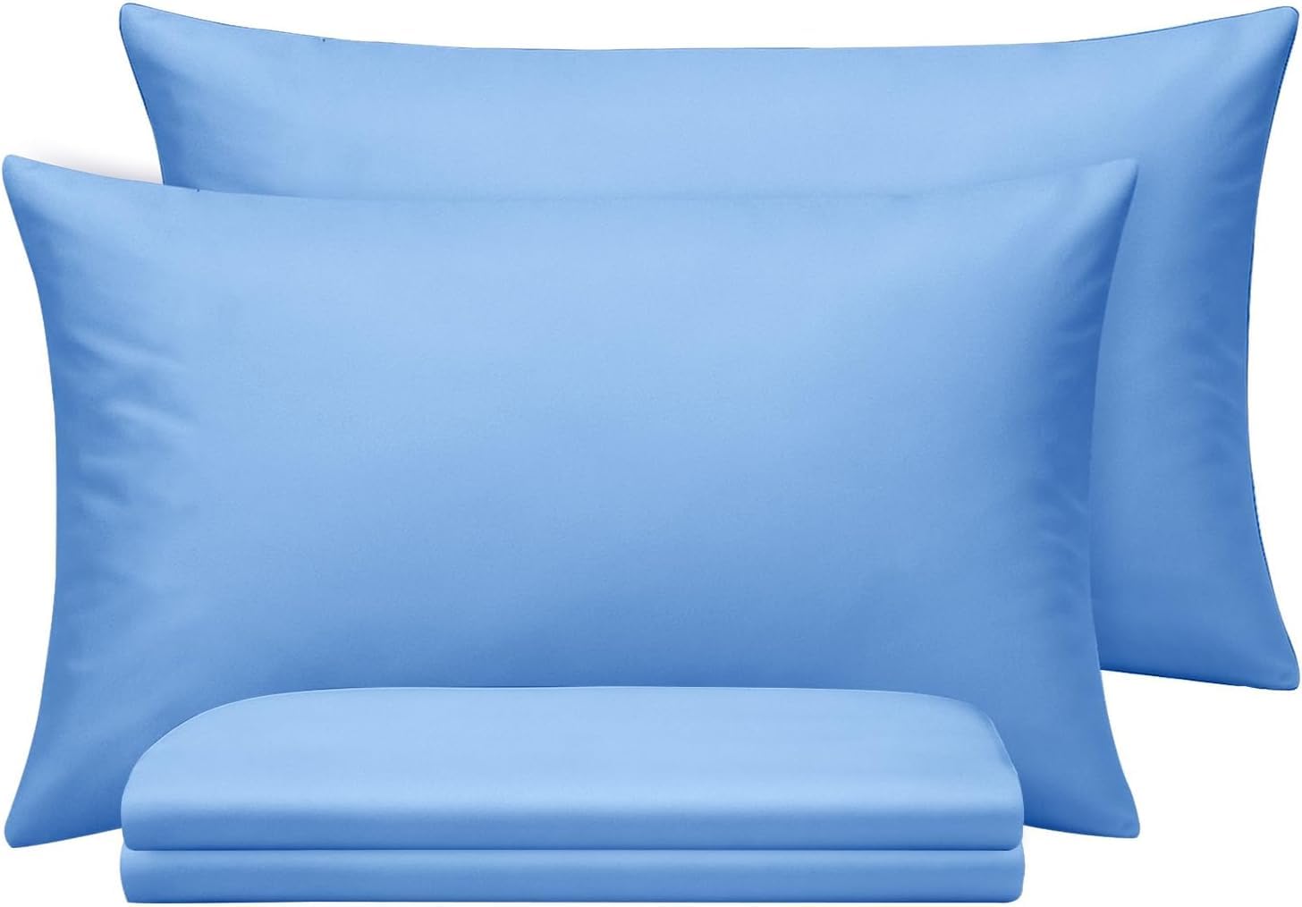 BedLooms Sky Blue Pillow Cases 12 Pack Standard Size Brushed Microfiber Super Soft Pillowcases with Envelope Closure, House Wife Pillow Covers Hypoallergenic