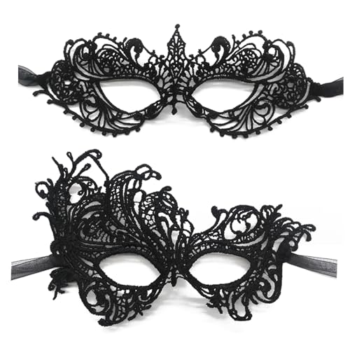 TFTSR Masquerade Masks for Women Couples,Men Mardi Gras Mask,Girls Black Gold Lace Eyes Costume,Adults Venetian Party Dress