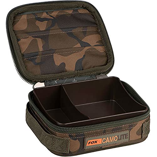 Fox Camolite Rigid Lead & Bits Bag Compact 18,5x14,5x7cm, Tasche zum Karpfenangeln, Zubehörtasche für Karpfenbleie, Bleitasche, Angeltasche für Karpfenzubehör