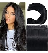 S-noilite Clip in Hair Extensions Human Hair Clip in Human Hair One Piece/5 Clips/3/4 Full Head S...