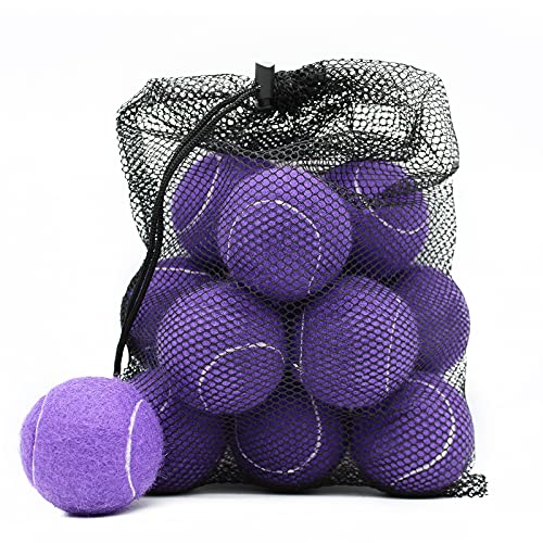 Image of Tennis Balls, Magicorange 12 Pack Advanced Training Tennis Balls Practice Balls, Pet Dog Playing Balls, Come with Mesh Bag for Easy Transport, Good for Beginner Training Ball (Purple)