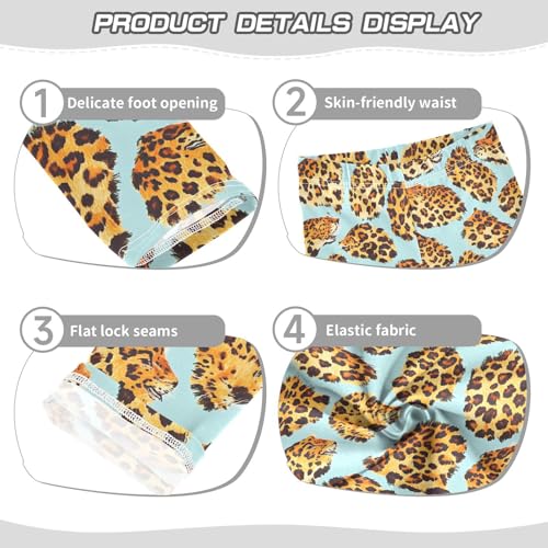 Brown Leopard Design Girls Leggings Ultra Soft Compression Yoga Gym Pants for Kids 4-10T3