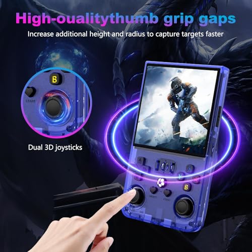 Image of Retro Handheld Game Console, R36MAX Portable Hand Held Open Source Linux System, 4.0 Inch 720x720 IPS Screen, Support 18,000+ Classic Game, 4000mAh Battery Retro Gaming Console (Blue 1GB)