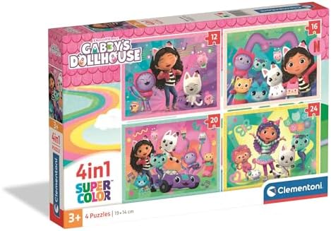 Clementoni Gabby's Dollhouse Super Color 4 en 1 - Set de Puzzles ...