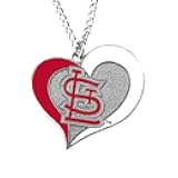 MLB St. Louis Cardinals Swirl Heart Necklace