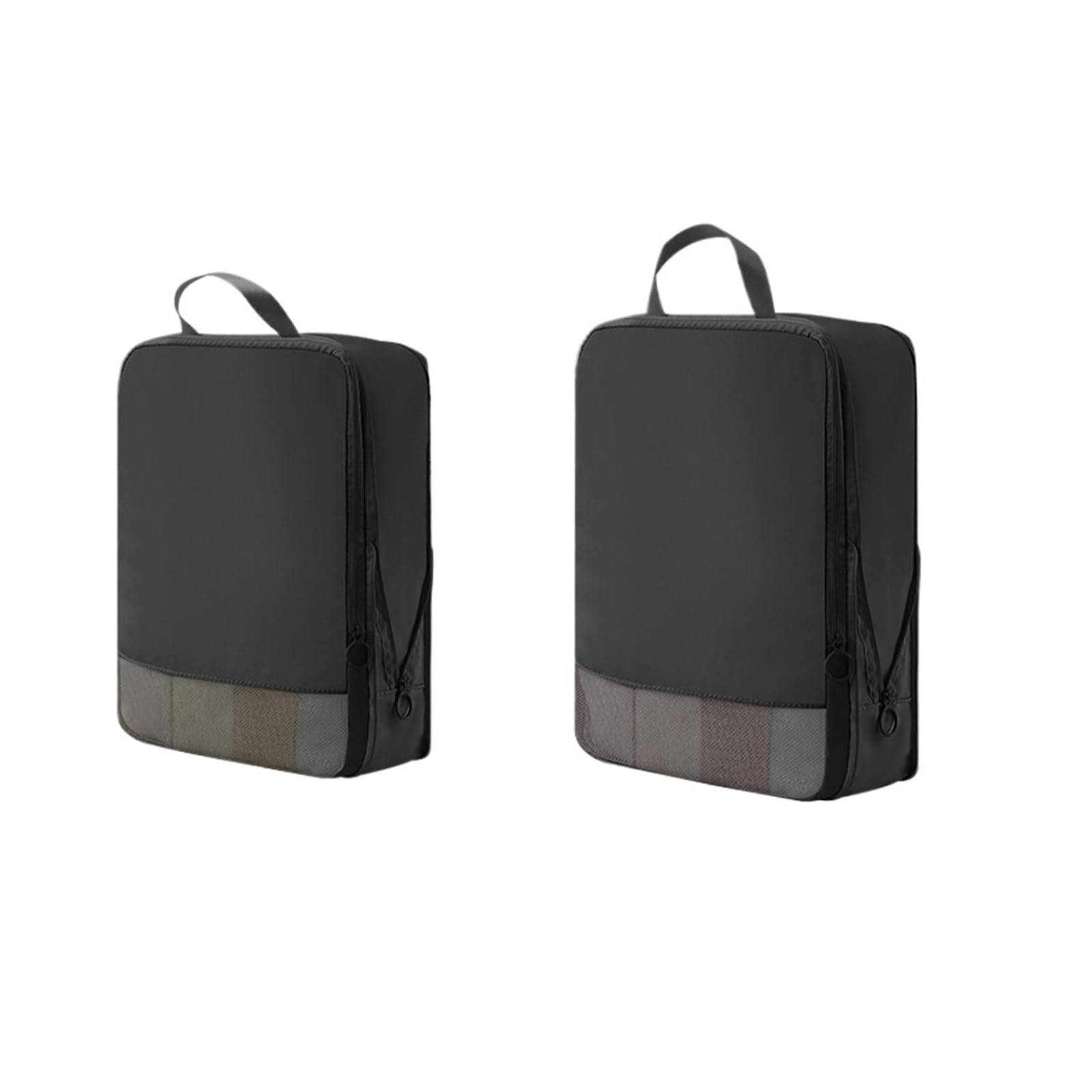 Luggage Organiser Set 2pcs Set Soft Travel Organizer Storage Bag Suitcase Packing Cubes Portable Luggage Clothes Underware Tidy Pouch Compressible(Black)