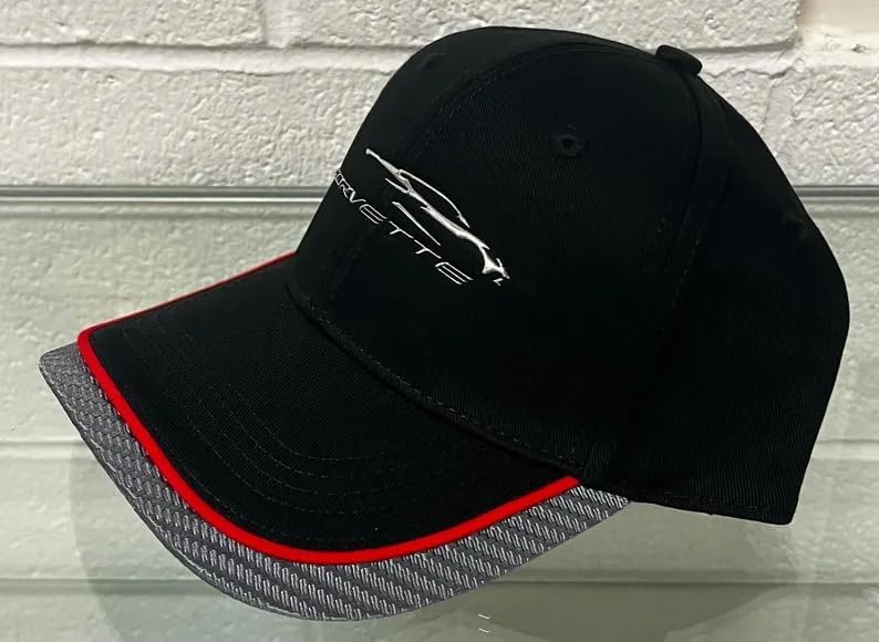 C8 Corvette Next Generation Gesture Logo Hat - Chevrolet Performance Cap with Carbon Fiber Accent & Red Stripe - Image 5