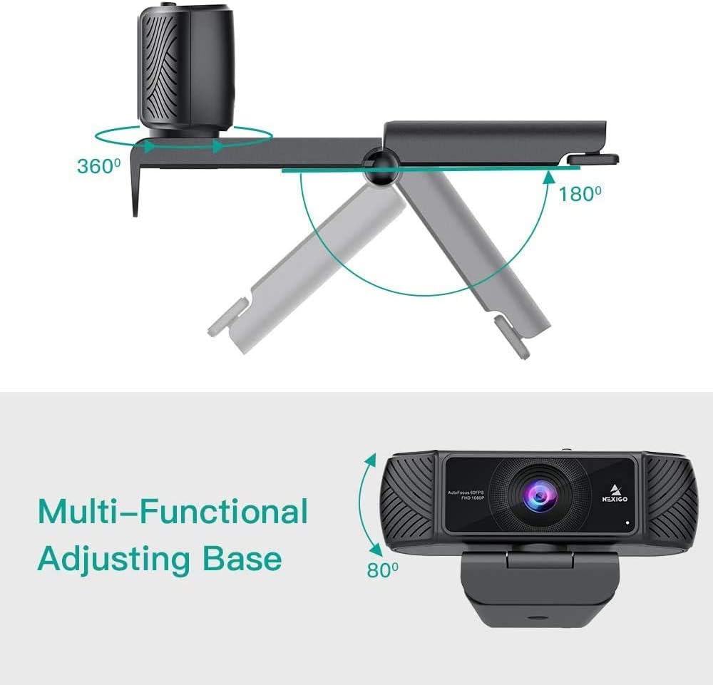Flash Deals - 50% OFF NexiGo 1080P 60FPS Webcam with Microphone for Streaming, Advanced AutoFocus, w/Privacy Cover, N680P Pro Computer Web Camera for Online Learning, Skype Zoom Teams, Mac PC Laptop Desktop (Renewed)
