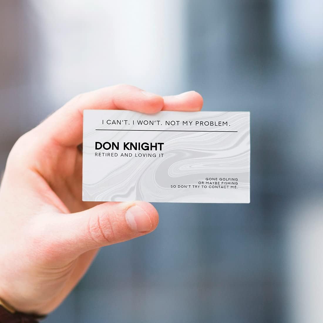 Andaz Press Funny Retirement Business Cards, Retired and Loving It Business Cards for Men, Women, Boss, Farewell, Office Coworkers, Employees, Colleague, Retirement Gag Ideas, 100-Pack, 2 x 3.5-Inch
