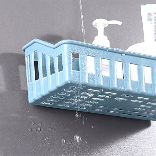 Étagère de rangement murale sans percer le carrelage support de douche plastique blanc - 7
