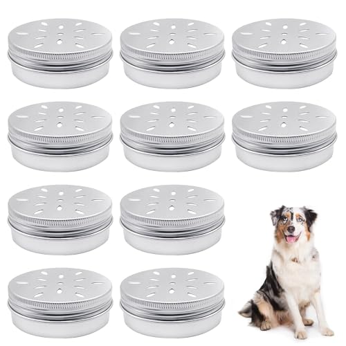 Alriedy Hundeduftboxen 10er Pack Hundeduft-Trainingsbox Fährtenarbeit Hundetraining Zubehör, Box Zubehör Training, Bodentarget Hund, Metallbehälter Mit Punkten, Agility-Trainingsgeräte.