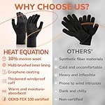 Merino Wool Gloves for Men Women, Touch Screen Warm Glove Liners Thermal Soft Knit Lining for Winter Running Hiking - Image 2