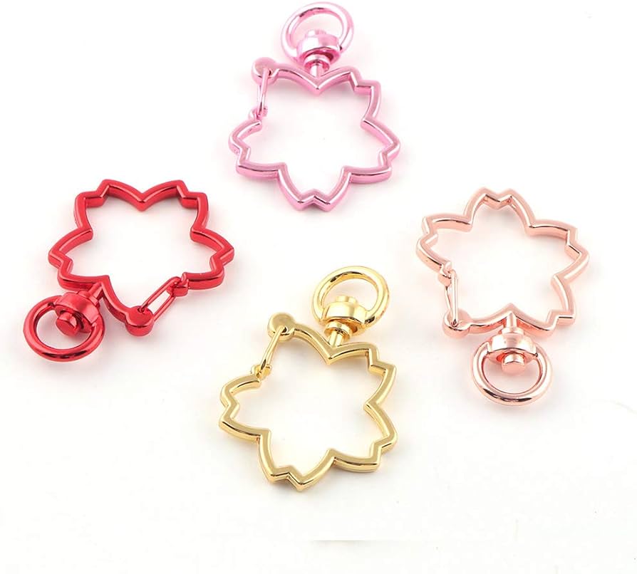 アクセサリー s Amazon.com: 9mm Cherry Blossom Swivel Clasp Claw,Pink Swivel snap