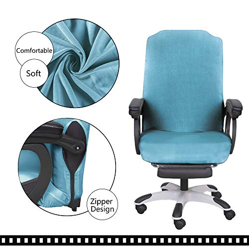 Image of SARAFLORA Office Chair Cover- Large, Teal- Removable Computer Chair Cover for Office Chair with Zipper for Universal Rotating Chair Desk Chair Cover High Back Chair Seat Washable Protector for Pets