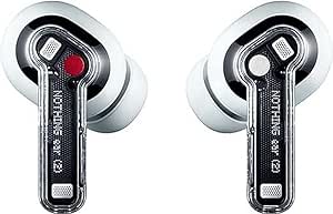 Nothing Ear (2) – trådlösa hörlurar med aktiv brusreducering, certifierade för högupplöst ljud, dubbel anslutning, kraftfullt 11,6 mm högtalarelement – vita