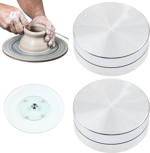 2 Pack 30mm Ceramic Clay Pottery Wheel Throwing Pottery Finishing Tools Metal Rotary Disc Wheel Mini Pottery Wheel Trimmer for Potters and Clay Artists Ceramic and Pottery Tools