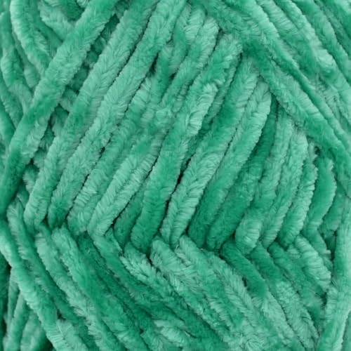 Image of 3 Pack Velvet Chenille Yarn for Crocheting,Green Fluffy Velvet Plush Yarn Thick Soft Chunky Chenille Yarn Baby Blanket Yarn for Crocheting Knitting Beginners(Jade Green)