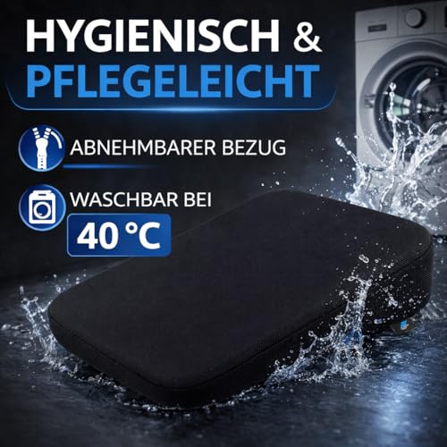 FS Premium Keilkissen Stuhl Ergonomisch – Sitzkissen für Bürostuhl & Auto – Orthopädisches Keilkissen gegen Rückenschmerzen – Sitzerhöhung für Erwachsene – Komfort für Büro & Home Office - Schwarz