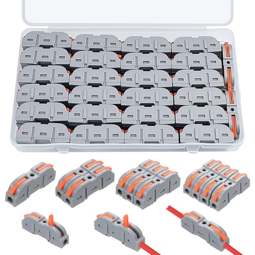 Image of Okeno Select 50-Pack Cable Connectors, Terminal Blocks, Plug-in Connectors, Through Connectors, Electrical Terminal Blocks, Quick-Connect Wire Connectors, SPL-1M, SPL-2M, 3M, 4M, 5M Junction Blocks