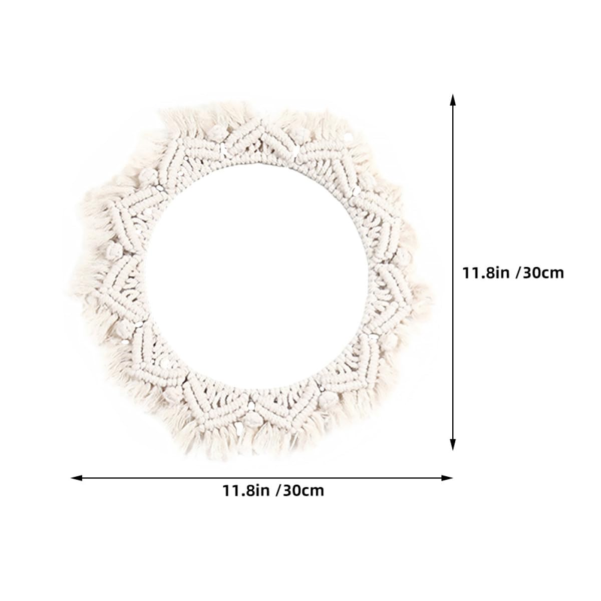 BETOOKY Dekorativer mit Einfacher Beige Wandteppichspiegel Acryl aus in Schminkspiegel Vertikaler Raumerweiterung im Schlichten Stil für und Büro