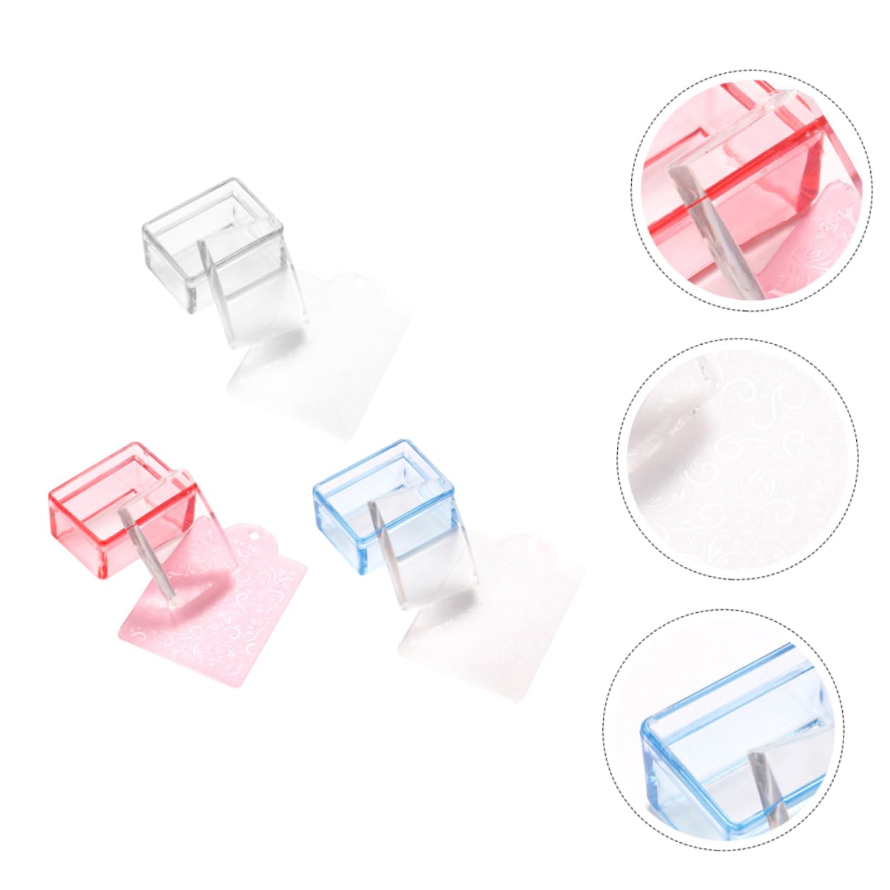 FRCOLOR 4 Set Di Timbri Per Manicure Sigilli Per Unghie Set Di Strumenti Per Il Trasferimento Per Creazioni Di Nail Art A Casa 3 Pezzi * 4