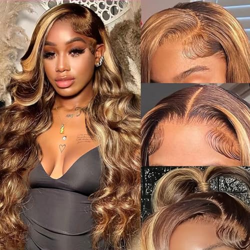 Ruaswey 28 Inch Ombre 13x6 HD Lace Front Wigs Human Hair Pre Plucked