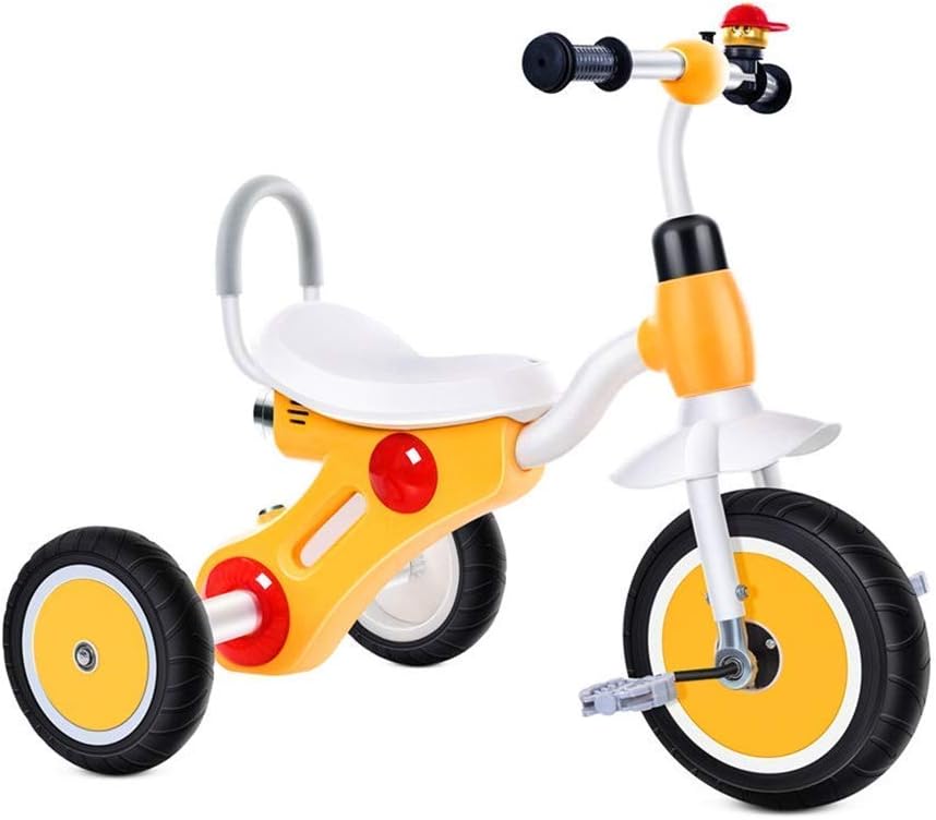Tricycle Trike Multifunctional Tricycle for Kids with Music Light Outdoor Tricycle for Babies 2-6 Years Old 74x57x50cm (Color: Green) (Yellow)