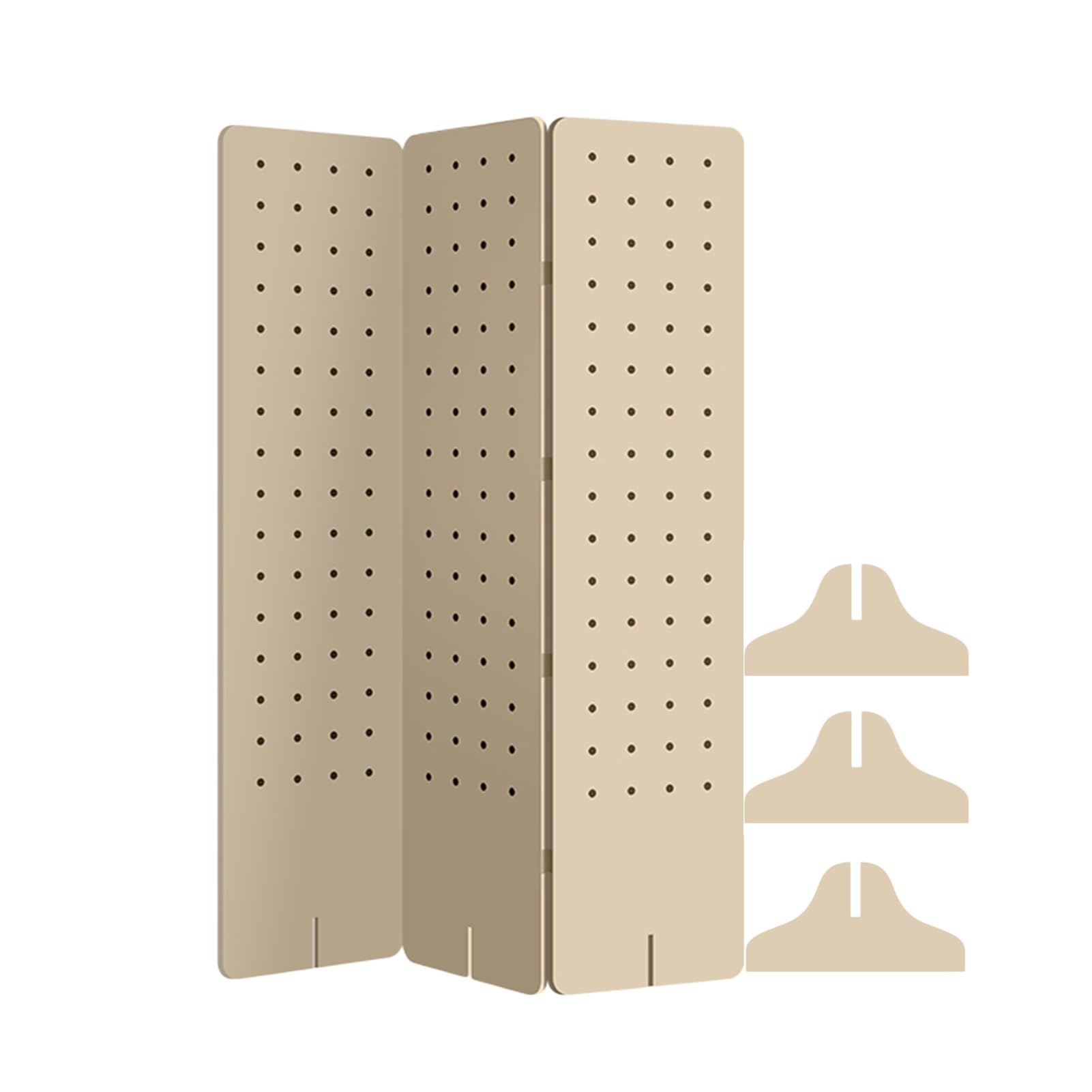Peg Board-Raumteiler, Faltbarer Sichtschutz, Pegboard-Präsentationsständer, Raumteiler aus Holz, Präsentationstafel-Organizer für Juweliergeschäfte, Basare, Schlafzimmer (Stil 1, 3-teilig)