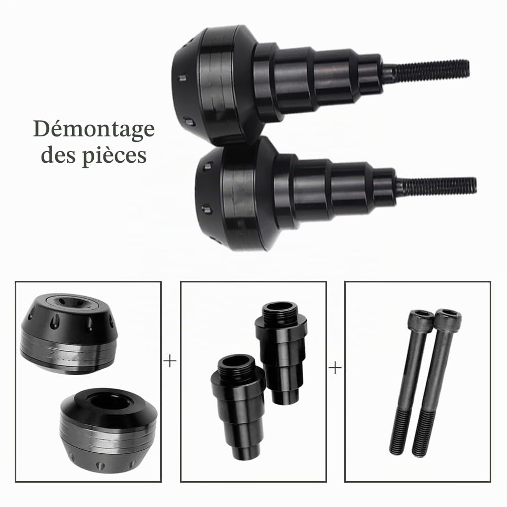 Baceyong Cadre de moto coulissant Anti-Crash Protection de cadre de moto Compatible avec Yamaha R25 R3 MT03 MT07 FZ07