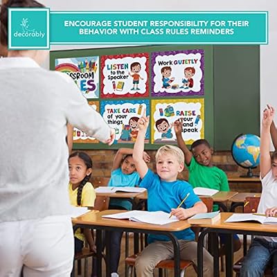 Decorably 12 Hanging Colorful Classroom Rules Poster India | Ubuy