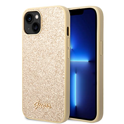 Guess Paillettes Flakes Compatible avec iPhone 14 Plus - Or, Noir