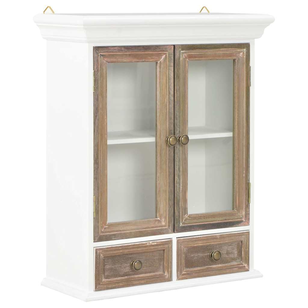 Armoire murale 49 x 22 x 59 cm en bois marron blanc acrylique