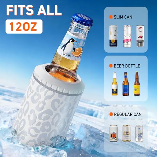 Image of 3 in 1 Slim Can Cooler for 12 OZ Skinny Can, Regular Can & Beer Bottle - Keep Cold for 6 Hours - Double Walled Insulated Stainless Steel Vacuum Beverage Can Insulator