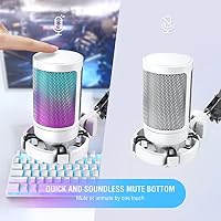 FIFINE Gaming Mikrofon PC, USB Microphone für PS4 PS5 Mac, mit Mikrofon Ständer, Stummschalttaste, Popfilter, Shock Mount, für Streaming Podcast Studio – Ansicht 2
