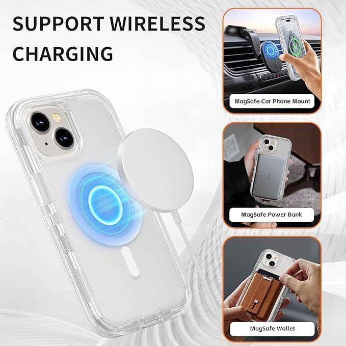 Image of BATCHONE Back Cover for iPhone 16 | Compatible with MagSafe | Premium Polycarbonate | Slim (Transparent) (Pack of 1)