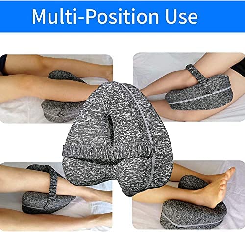 Coussin Jambes, Coussin Orthopédique pour Jambe avec Mousse Mémoire, Oreiller de Soutien du Genou pour Soulagement de la Sciatique, Douleur au Dos, Douleur aux Jambes, Grossesse Knee Pillow-Blanc