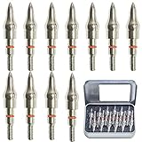 Field Points arrowheads 125 Grains Archery Field Points, 5/16'' Stainless Steel Screw in Archery Field Tips and Broadheads (1 Dozen 12 PCS), 2.9x2.3x0.6