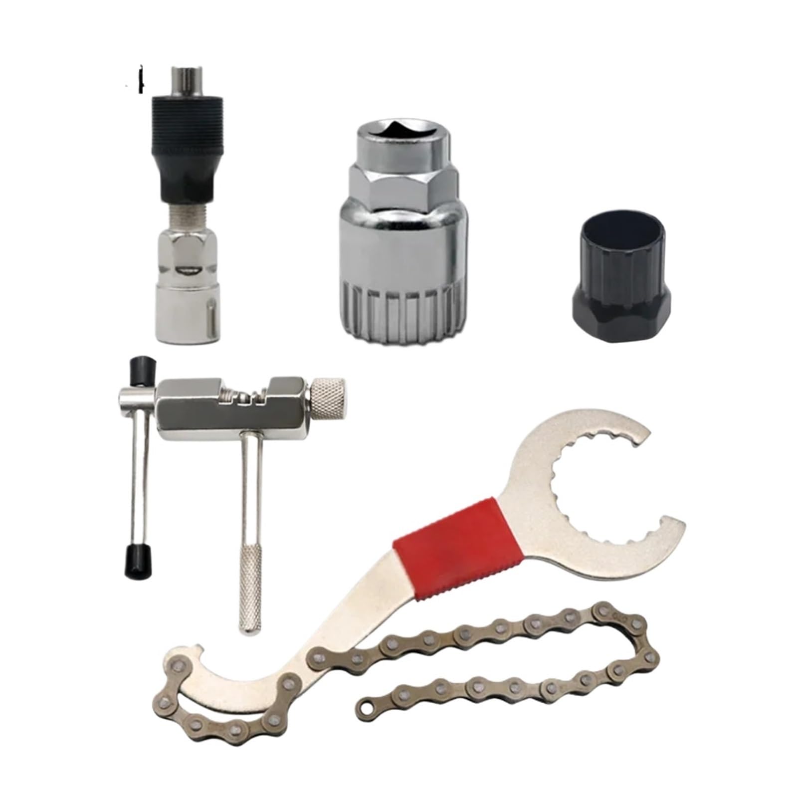 Juegos de Herramientas for reparación Bicicletas, rompecadenas, Extractor manivela, Regla medición Cadena Bicicleta, extracción del Volante Extractor de bielas para Bicicleta