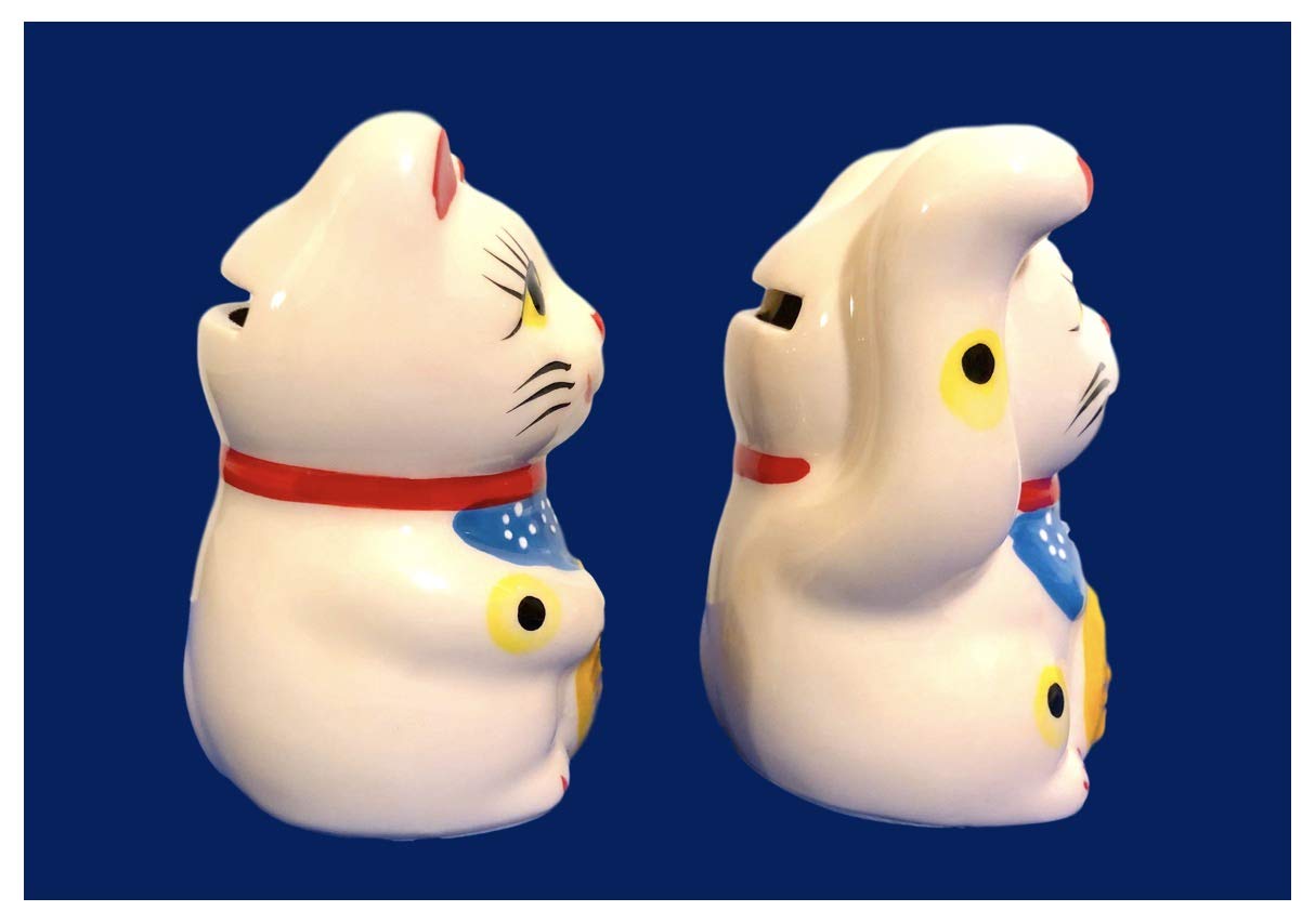 招き猫 置物 陶器製 2体セット 招き猫 置物 陶器製 2体セット 招き猫 陶器製 2体セット(金運アップ)